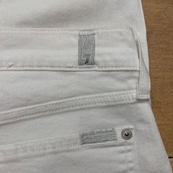 7 For All Mankind Ankle Skinny Jean with Faux Pockets White Size 32 - Picture 11 of 14